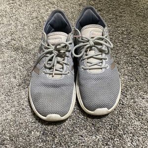 Adidas size 7.5, gray and white color.